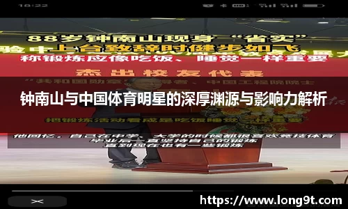 钟南山与中国体育明星的深厚渊源与影响力解析