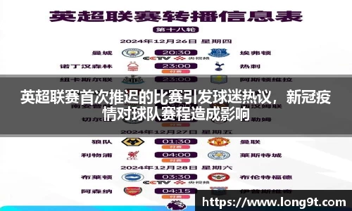 英超联赛首次推迟的比赛引发球迷热议，新冠疫情对球队赛程造成影响